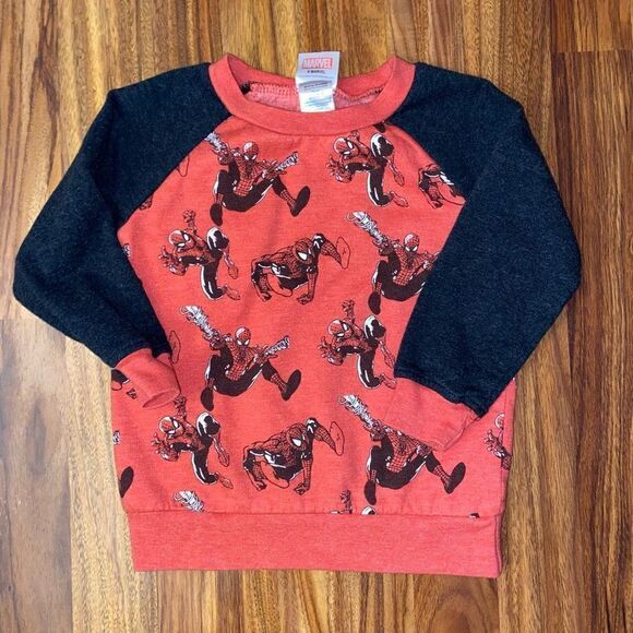 5 For $25 Marvel Comics Spiderman Fleece Crew Neck Sweatshirt Toddler Size 2T - Picture 1 of 4